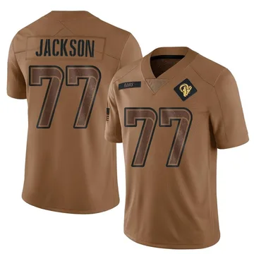 Men's Los Angeles Rams Alaric Jackson Brown 2023 Salute To Service Jersey - Limited