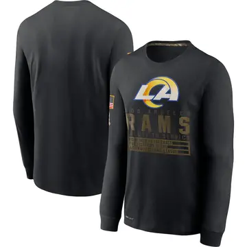Men's Nike Los Angeles Rams Black 2020 Salute to Service Sideline Performance Long Sleeve T-Shirt -