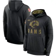 Men's Nike Los Angeles Rams Black 2020 Salute to Service Sideline Performance Pullover Hoodie -