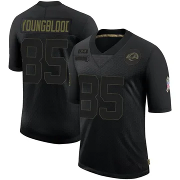 Men's Nike Los Angeles Rams Jack Youngblood Black 2020 Salute To Service Jersey - Limited