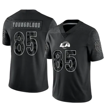 Men's Los Angeles Rams Jack Youngblood Black Reflective Jersey - Limited