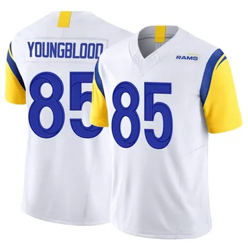 Men's Nike Los Angeles Rams Jack Youngblood White Vapor F.U.S.E. Jersey - Limited