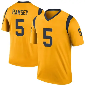 Men's Los Angeles Rams Jalen Ramsey Gold Jalen ey Color Rush Jersey - Legend