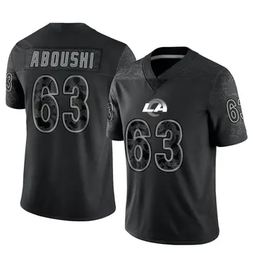 Men's Los Angeles Rams Oday Aboushi Black Reflective Jersey - Limited