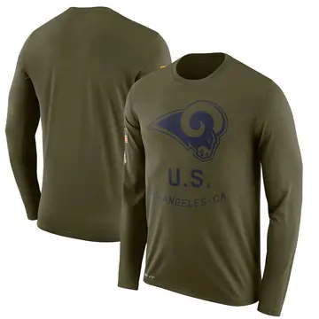 Men's Nike Los Angeles Rams Olive 2018 Salute to Service Sideline Performance Long Sleeve T-Shirt - Legend