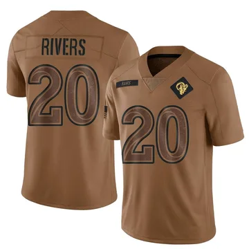 Men's Los Angeles Rams Ronnie Rivers Brown 2023 Salute To Service Jersey - Limited