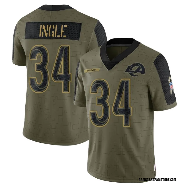 Men's Nike Los Angeles Rams Tanner Ingle Olive 2021 Salute To Service Jersey - Limited
