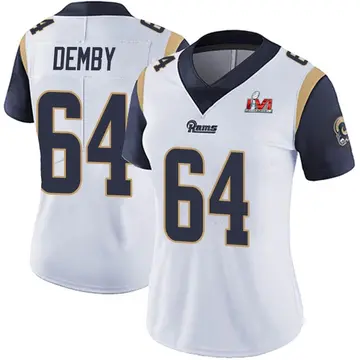 Women's Nike Los Angeles Rams Jamil Demby White Vapor Untouchable Super Bowl LVI Bound Jersey - Limited