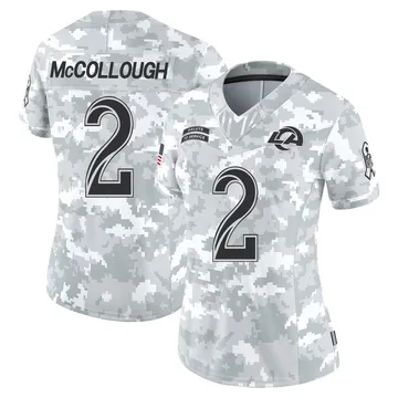 Women's Nike Los Angeles Rams Jaylen McCollough Arctic Camo 2024 Salute to Service Jersey - Limited