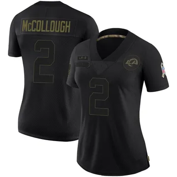 Women's Nike Los Angeles Rams Jaylen McCollough Black 2020 Salute To Service Jersey - Limited