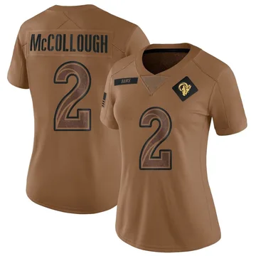 Women's Nike Los Angeles Rams Jaylen McCollough Brown 2023 Salute To Service Jersey - Limited