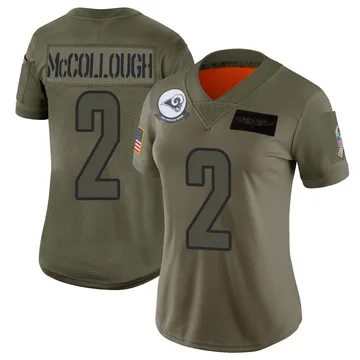 Women's Nike Los Angeles Rams Jaylen McCollough Camo 2019 Salute to Service Jersey - Limited
