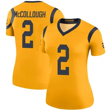 Women's Nike Los Angeles Rams Jaylen McCollough Gold Color Rush Jersey - Legend
