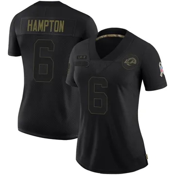 Women's Nike Los Angeles Rams Nick Hampton Black 2020 Salute To Service Jersey - Limited