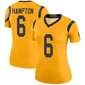 Women's Nike Los Angeles Rams Nick Hampton Gold Color Rush Jersey - Legend