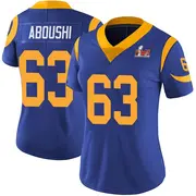 Women's Nike Los Angeles Rams Oday Aboushi Royal Alternate Vapor Untouchable Super Bowl LVI Bound Jersey - Limited