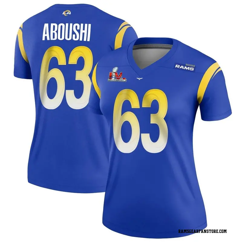 Women's Nike Los Angeles Rams Oday Aboushi Royal Super Bowl LVI Bound Jersey - Legend