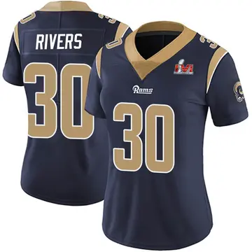 Women's Nike Los Angeles Rams Ronnie Rivers Navy Team Color Vapor Untouchable Super Bowl LVI Bound Jersey - Limited