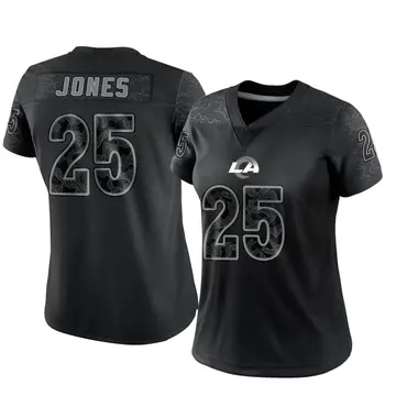 Women's Nike Los Angeles Rams Xavier Jones Black Reflective Jersey - Limited