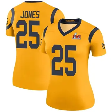Women's Nike Los Angeles Rams Xavier Jones Gold Color Rush Super Bowl LVI Bound Jersey - Legend