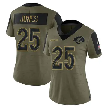 Women's Nike Los Angeles Rams Xavier Jones Olive 2021 Salute To Service Jersey - Limited