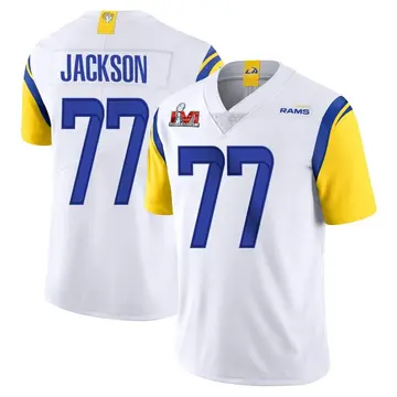 Youth Nike Los Angeles Rams AJ Jackson White Vapor Untouchable Super Bowl LVI Bound Jersey - Limited