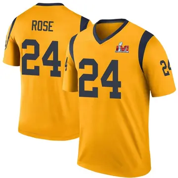 Youth Nike Los Angeles Rams A.J. Rose Gold Color Rush Super Bowl LVI Bound Jersey - Legend
