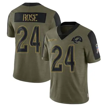 Youth Nike Los Angeles Rams A.J. Rose Olive 2021 Salute To Service Jersey - Limited