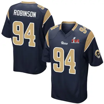 Youth Nike Los Angeles Rams A'Shawn Robinson Navy Team Color Super Bowl LVI Bound Jersey - Game