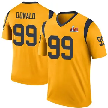 Youth Nike Los Angeles Rams Aaron Donald Gold Color Rush Super Bowl LVI Bound Jersey - Legend