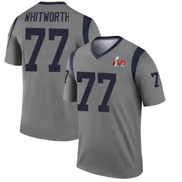 Youth Nike Los Angeles Rams Andrew Whitworth Gray Inverted Super Bowl LVI Bound Jersey - Legend