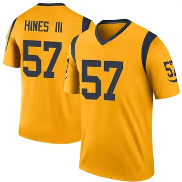 Youth Nike Los Angeles Rams Anthony Hines III Gold Color Rush Jersey - Legend