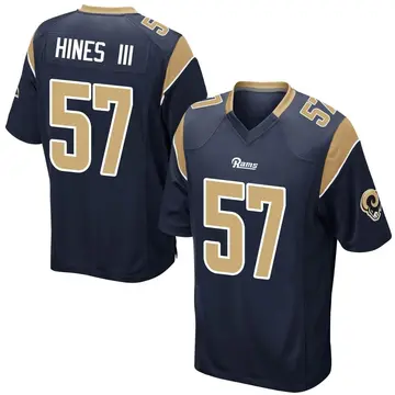 Youth Nike Los Angeles Rams Anthony Hines III Navy Team Color Jersey - Game