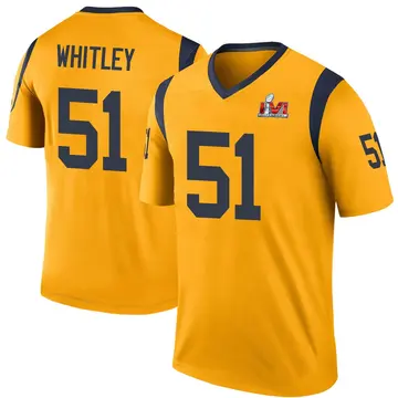 Youth Nike Los Angeles Rams Benton Whitley Gold Color Rush Super Bowl LVI Bound Jersey - Legend