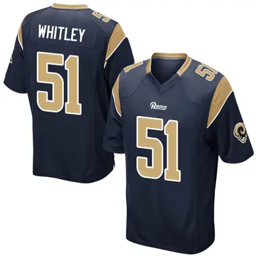 Youth Nike Los Angeles Rams Benton Whitley Navy Team Color Jersey - Game