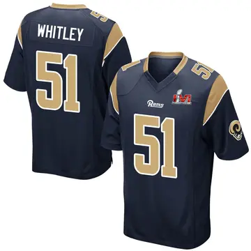 Youth Nike Los Angeles Rams Benton Whitley Navy Team Color Super Bowl LVI Bound Jersey - Game