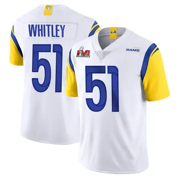 Youth Nike Los Angeles Rams Benton Whitley White Vapor Untouchable Super Bowl LVI Bound Jersey - Limited