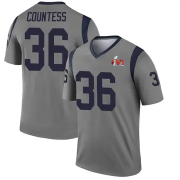 Youth Nike Los Angeles Rams Blake Countess Gray Inverted Super Bowl LVI Bound Jersey - Legend