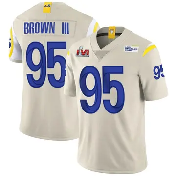Youth Nike Los Angeles Rams Bobby Brown III Bone Vapor Super Bowl LVI Bound Jersey - Limited