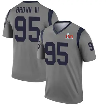 Youth Nike Los Angeles Rams Bobby Brown III Gray Inverted Super Bowl LVI Bound Jersey - Legend