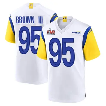Youth Nike Los Angeles Rams Bobby Brown III White Super Bowl LVI Bound Jersey - Game