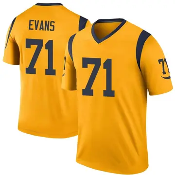 Youth Nike Los Angeles Rams Bobby Evans Gold Color Rush Jersey - Legend