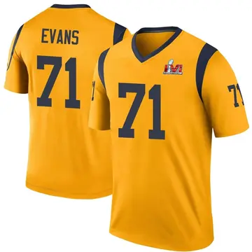 Youth Nike Los Angeles Rams Bobby Evans Gold Color Rush Super Bowl LVI Bound Jersey - Legend