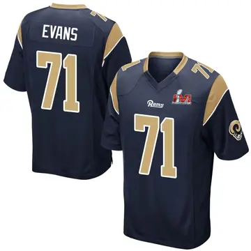 Youth Nike Los Angeles Rams Bobby Evans Navy Team Color Super Bowl LVI Bound Jersey - Game