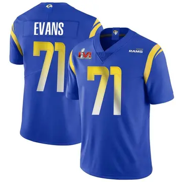 Youth Nike Los Angeles Rams Bobby Evans Royal Alternate Vapor Untouchable Super Bowl LVI Bound Jersey - Limited