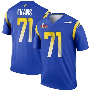 Youth Nike Los Angeles Rams Bobby Evans Royal Super Bowl LVI Bound Jersey - Legend