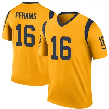 Youth Nike Los Angeles Rams Bryce Perkins Gold Color Rush Jersey - Legend