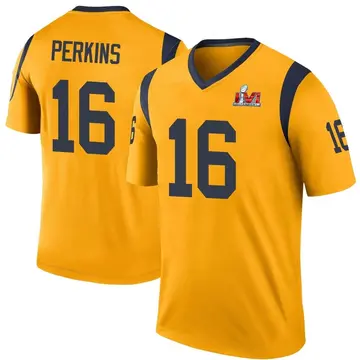 Youth Nike Los Angeles Rams Bryce Perkins Gold Color Rush Super Bowl LVI Bound Jersey - Legend