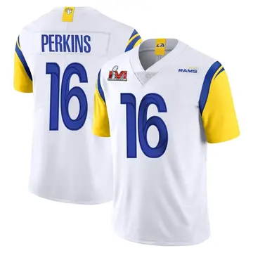 Youth Nike Los Angeles Rams Bryce Perkins White Vapor Untouchable Super Bowl LVI Bound Jersey - Limited