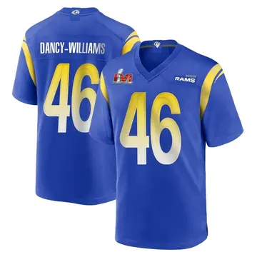 Youth Nike Los Angeles Rams Caesar Dancy-Williams Royal Alternate Super Bowl LVI Bound Jersey - Game